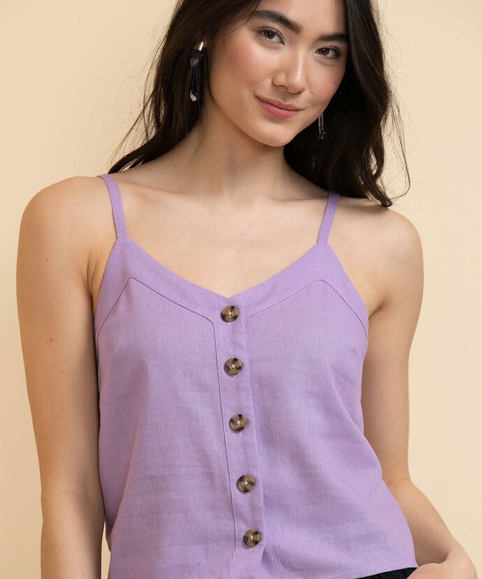 Strappy Button-Front Blouse Image 3