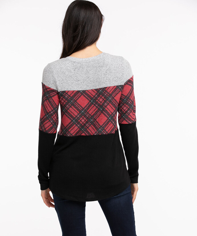 Patterned Colourblock Tunic Top Image 2