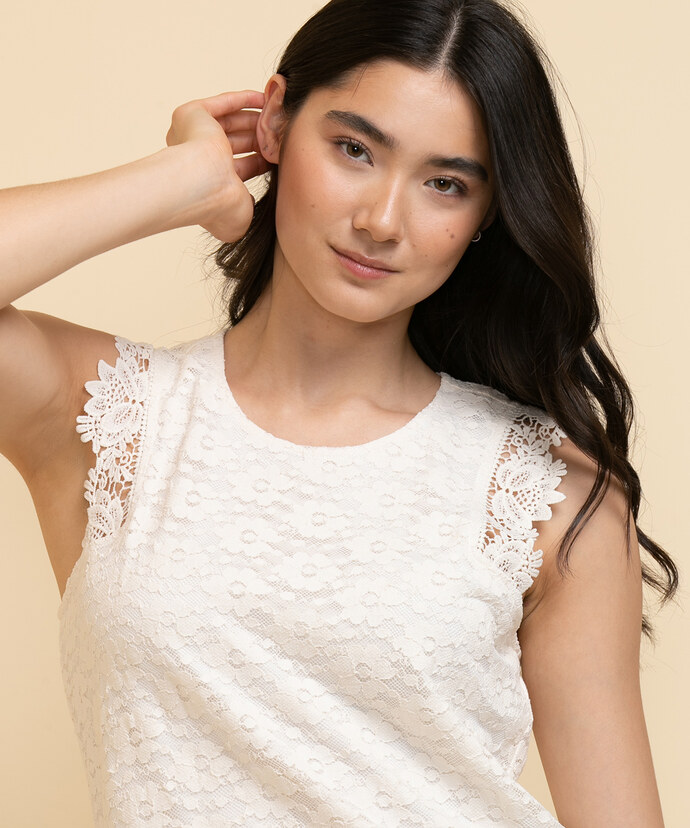 Lace Shell with Crochet Trim Blouse Image 1