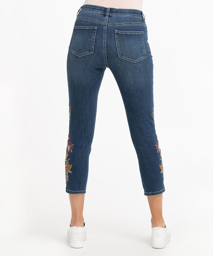 Embroidered Skinny Crop Jean Image 4