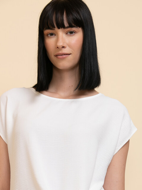 Short Sleeve Twist Front Blouse by Ripe