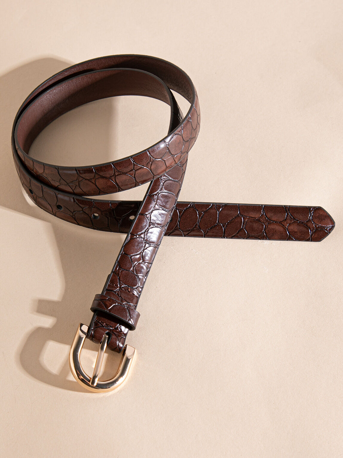 Brown Faux Crocodile Belt Rickis