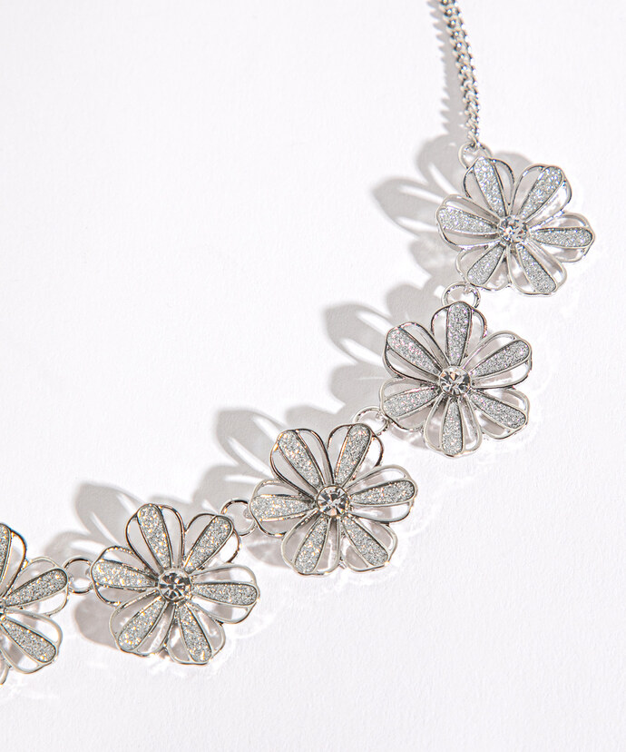 Silver Flower Necklace Image 2