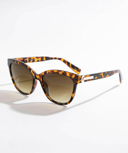 Tortoise Sunglasses With Gold Accents, Brown Pa