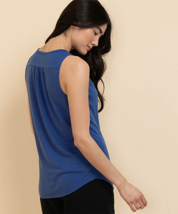 Sleeveless Button Front Henley Image 4