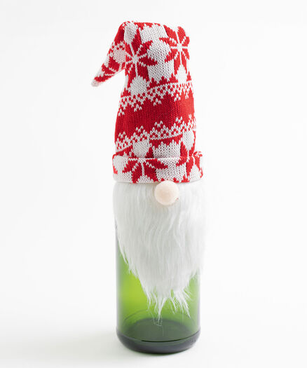 Holiday Gnome Bottle Topper, Red