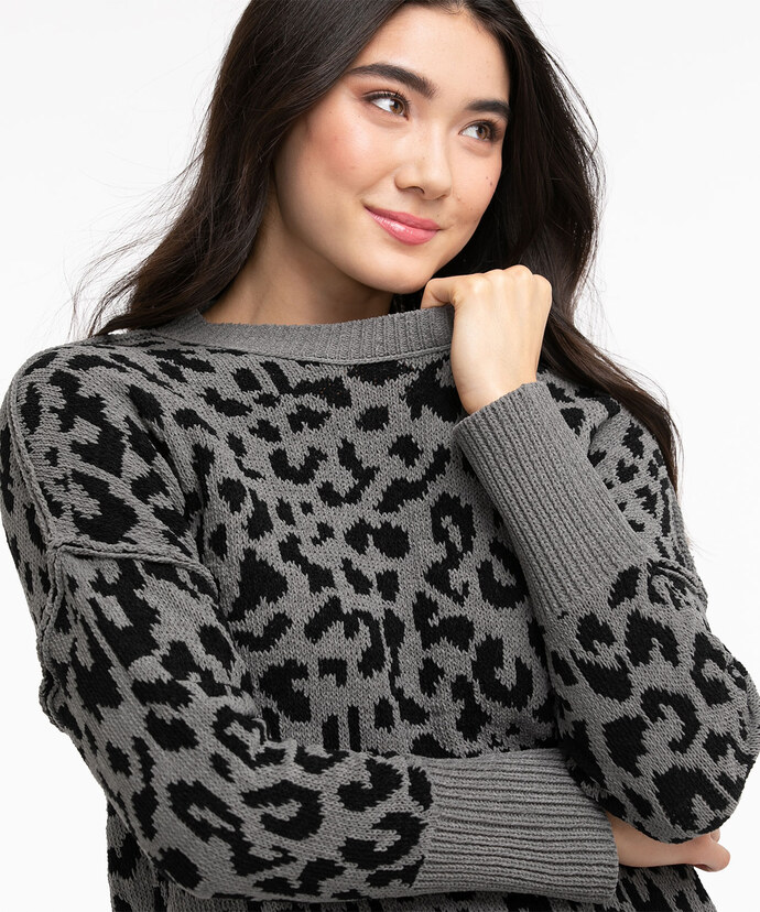 Animal Print Chenille Sweater Image 4