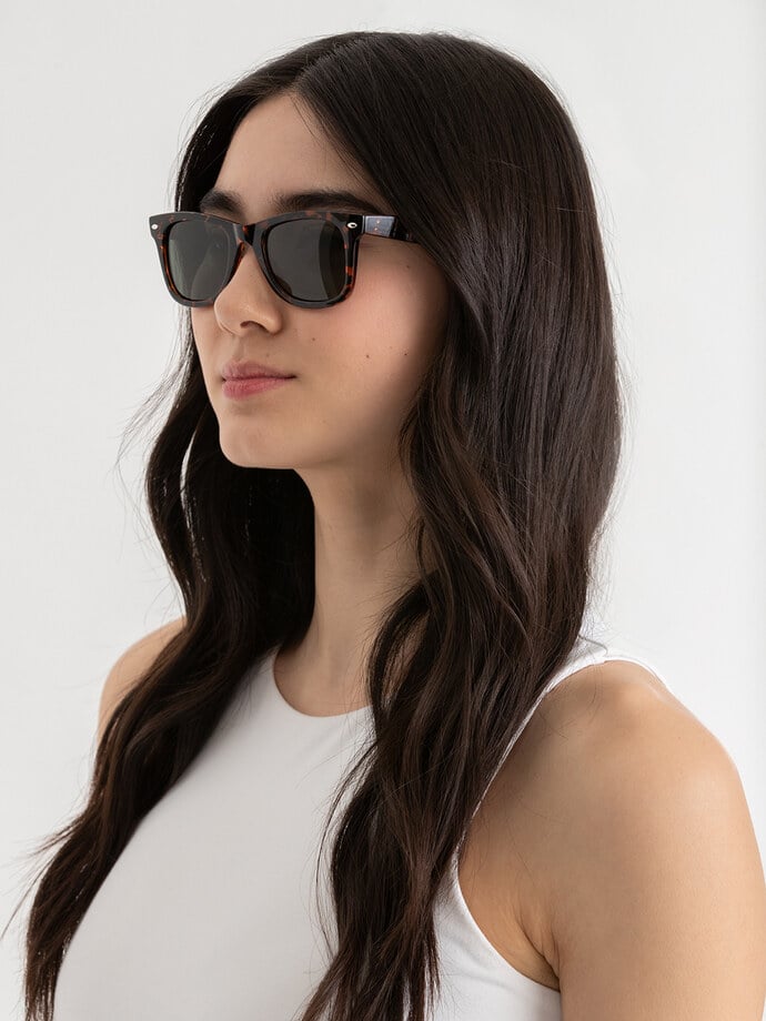 Wayfarer Frame Sunglasses with Case Image 3