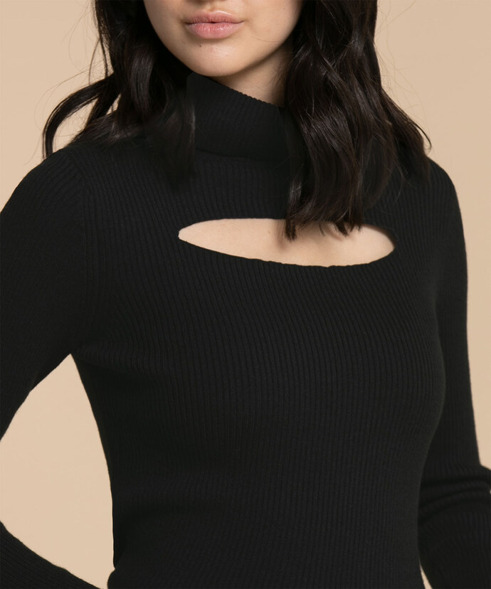 Turtle Neck Cut Out Sweater Image 2