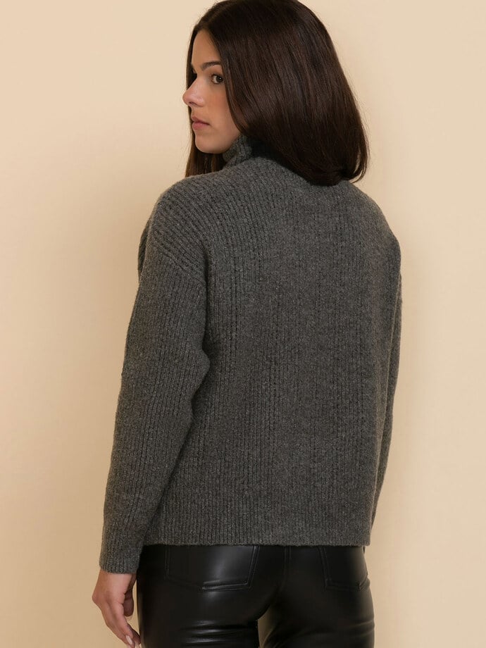 Wool-Blend Pointelle Quarter-Zip Sweater Image 5