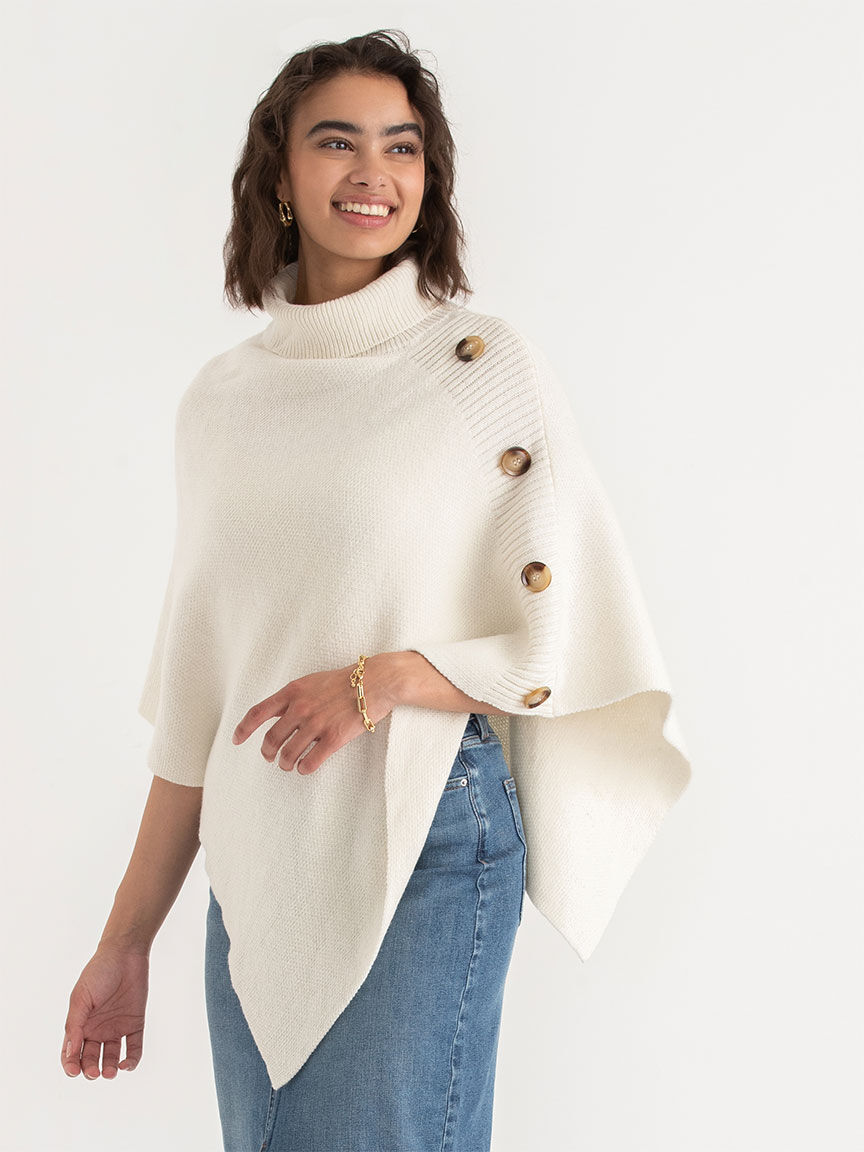 Turtle Neck Poncho Sweater Rickis