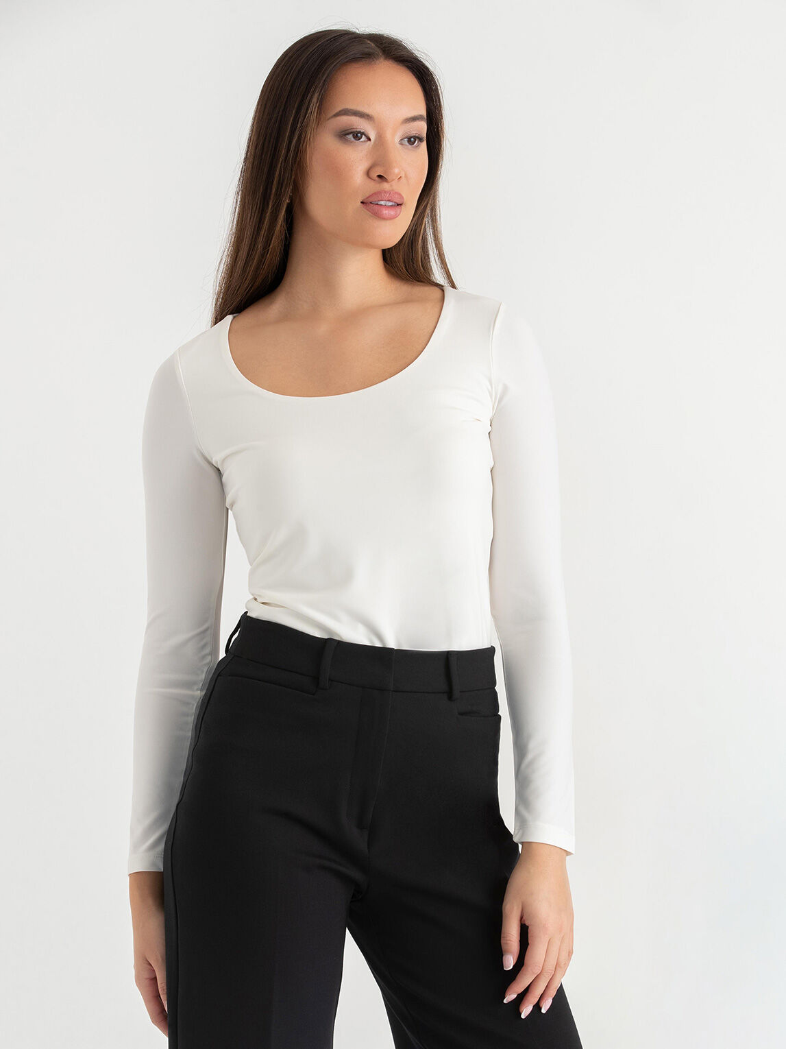 Long Sleeve Scoop Neck Top | Rickis