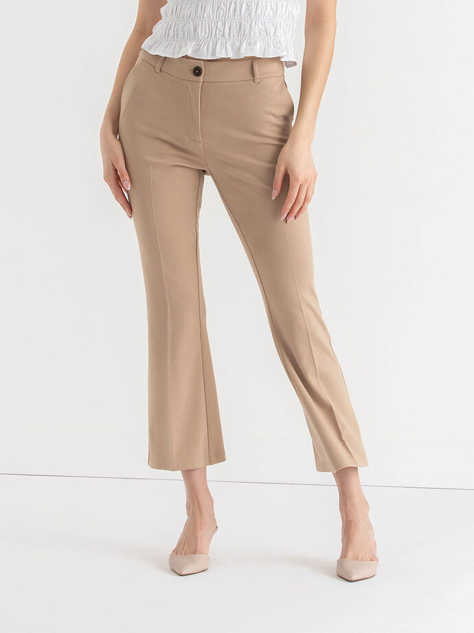Flared Ankle Pants in Ponte Twill Image 4