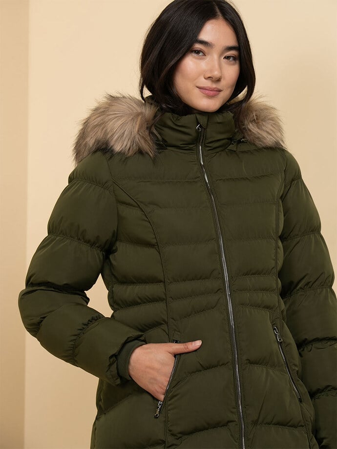 Carlyn Coat with Detachable Fur & Hood Image 2