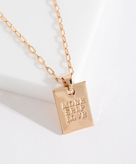 "More Self Love" Pendant Necklace, Gold