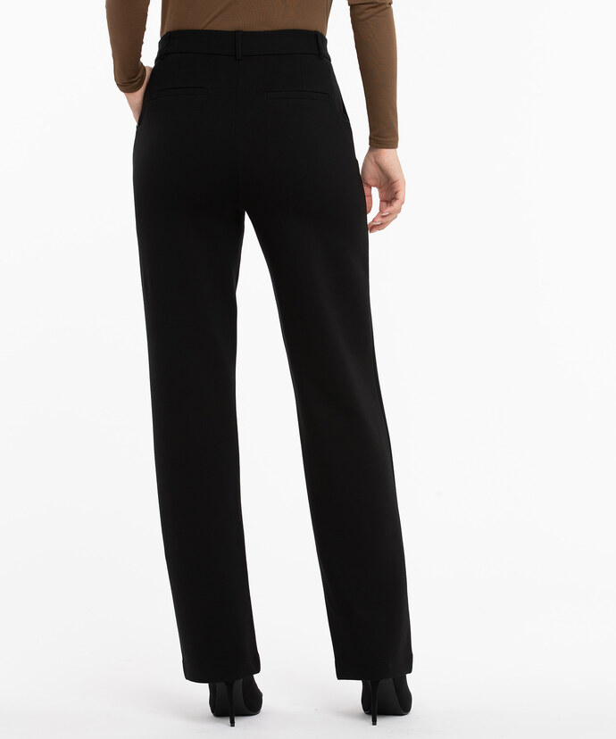 Ponte Fly Front Trouser in Black Image 4