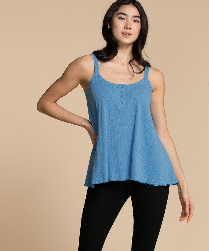 Strappy Top with Scalloped Hem Image 1