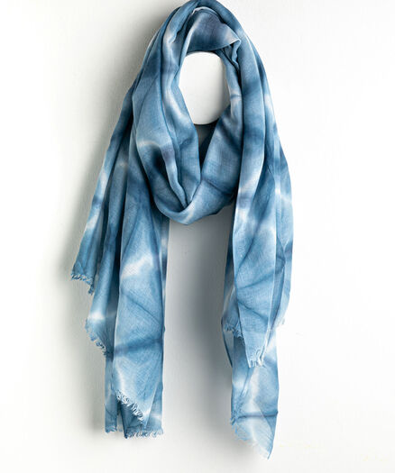 Tie-Dye Scarf, Blue