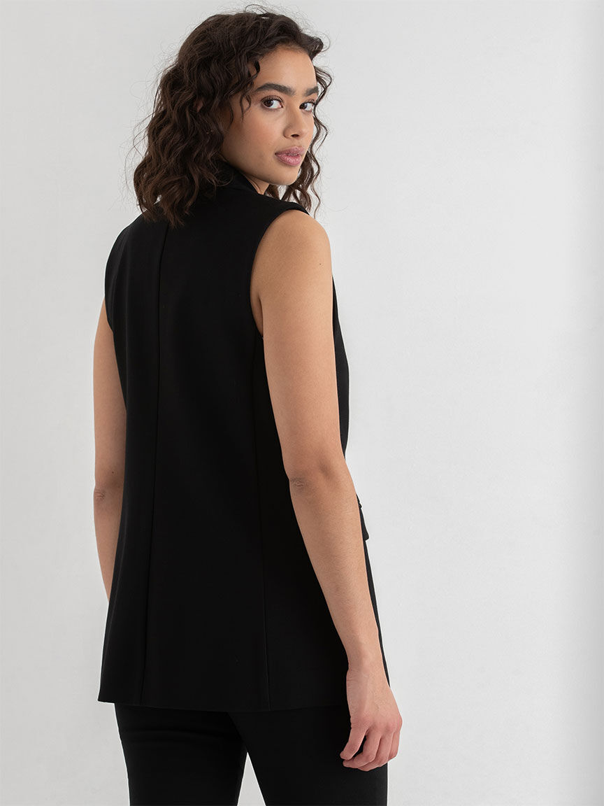 Black sleeveless vest hot sale