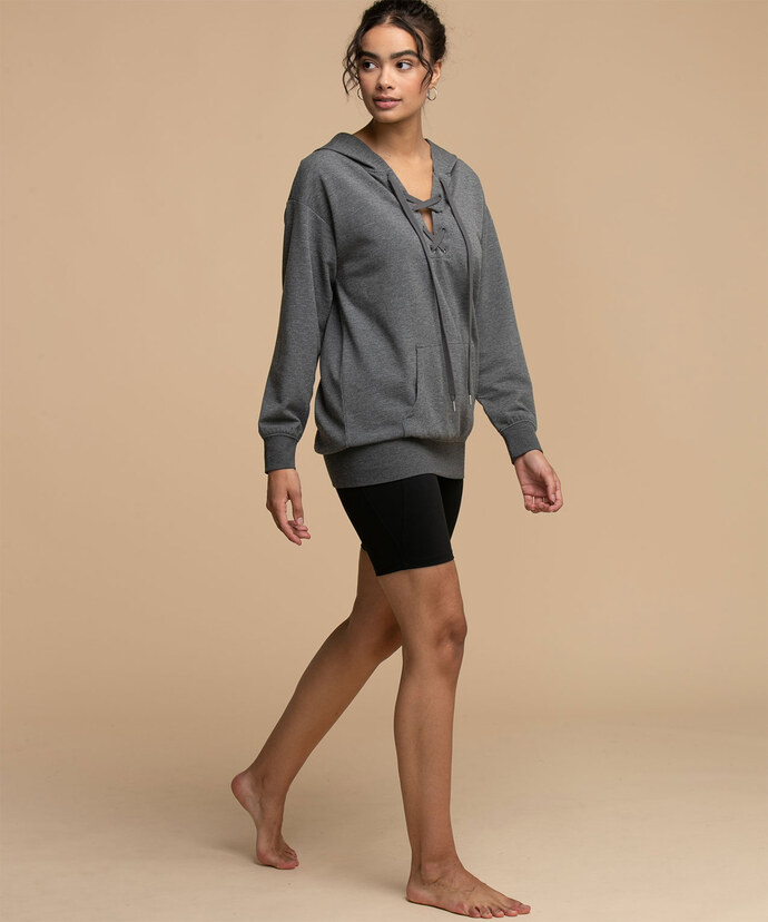 Lace-Up Hoodie Image 2