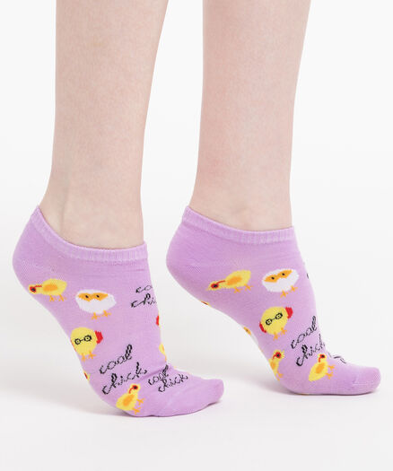 "Cool Chick" Ankle Socks, Light Purple/Chicks