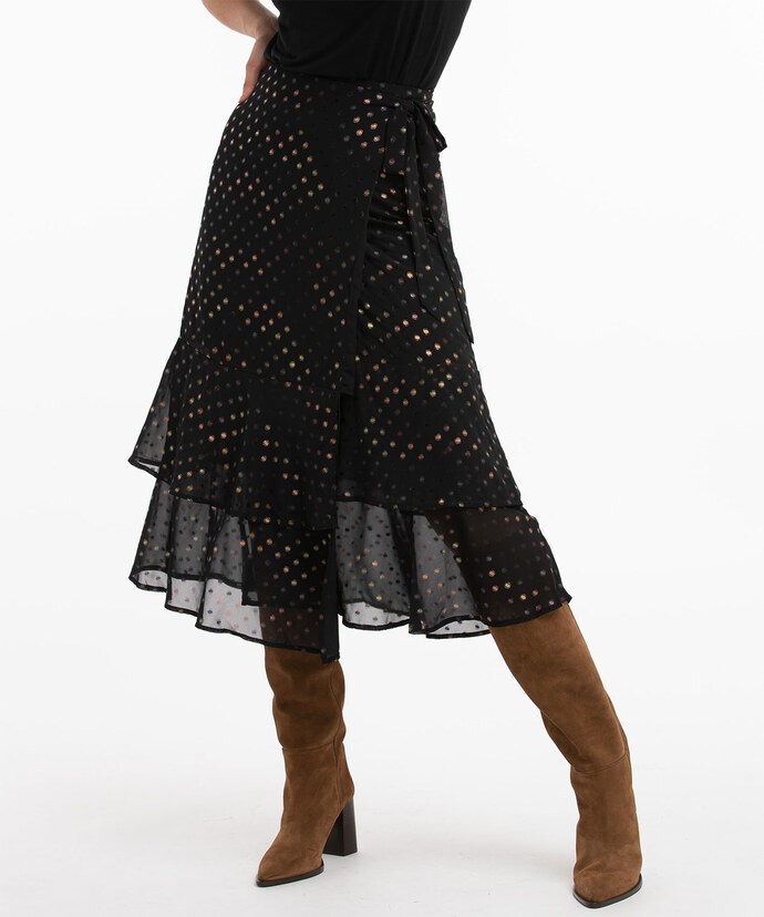 JUNE & HUDSON Polka Dot Wrap Midi Skirt Image 2