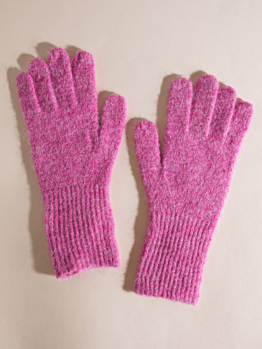 Alpaca Wool-Blend Knit Gloves