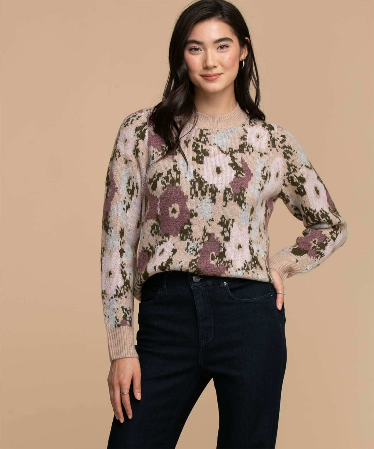 Black on sale floral sweater
