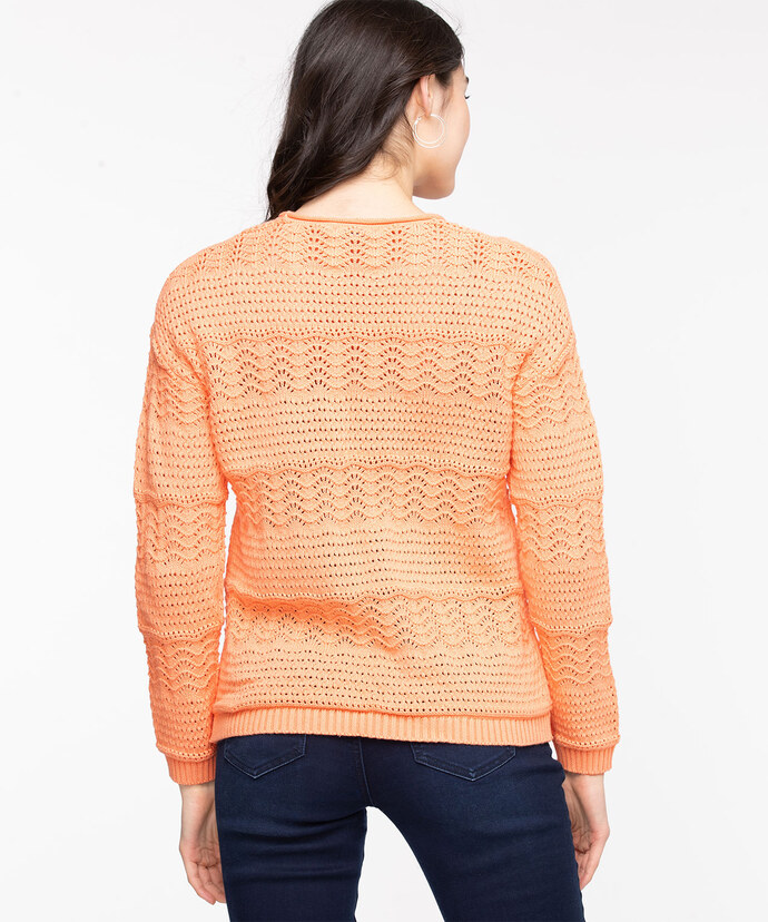 Cotton Pointelle Pullover Sweater Image 2