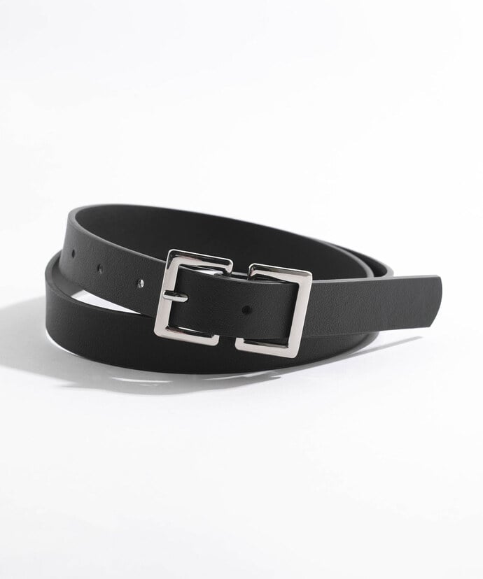 Black Belt with Double Square Buckle Image 1