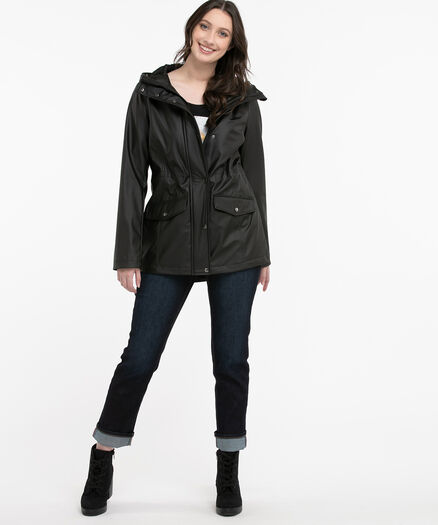 Hooded Rain Jacket, Black