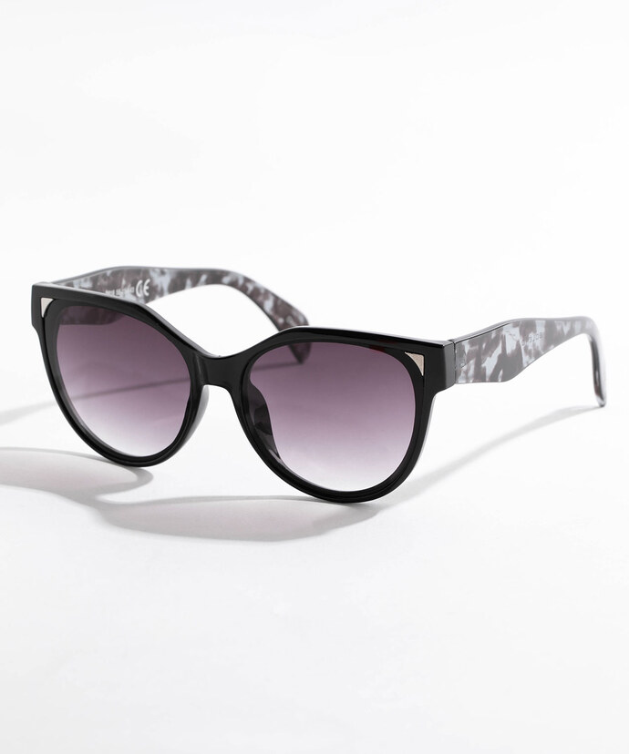 Black Frame Sunglasses with Ombre Lenses Image 1
