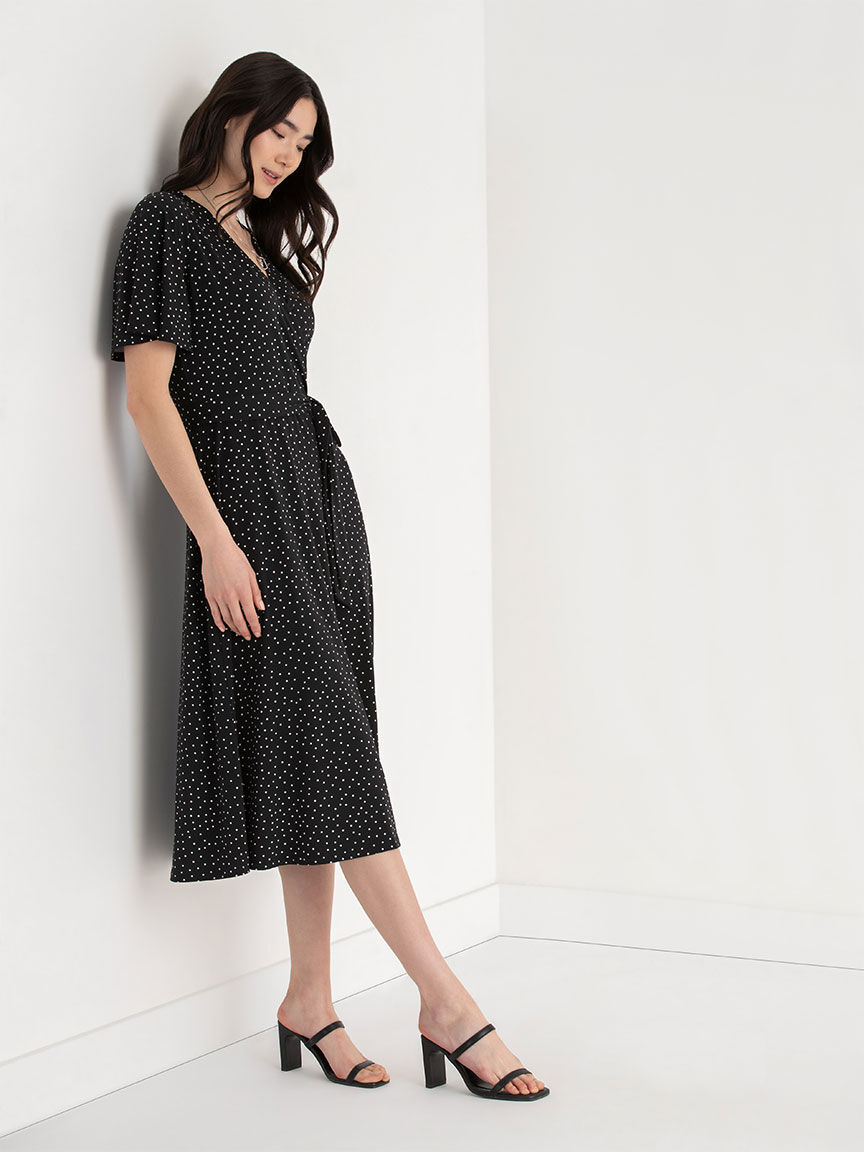 Faux wrap midi dress new arrivals