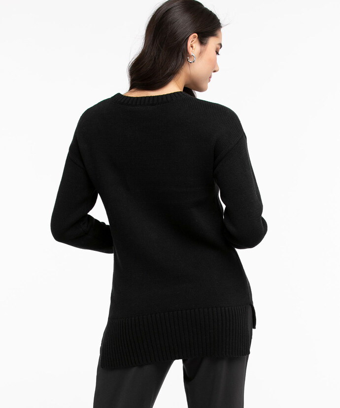 Coffee Scoop Neck Knit Sweater Image 3