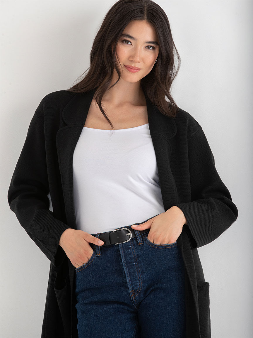 Long Length Sweater Blazer Ricki s Size XS Black Colour