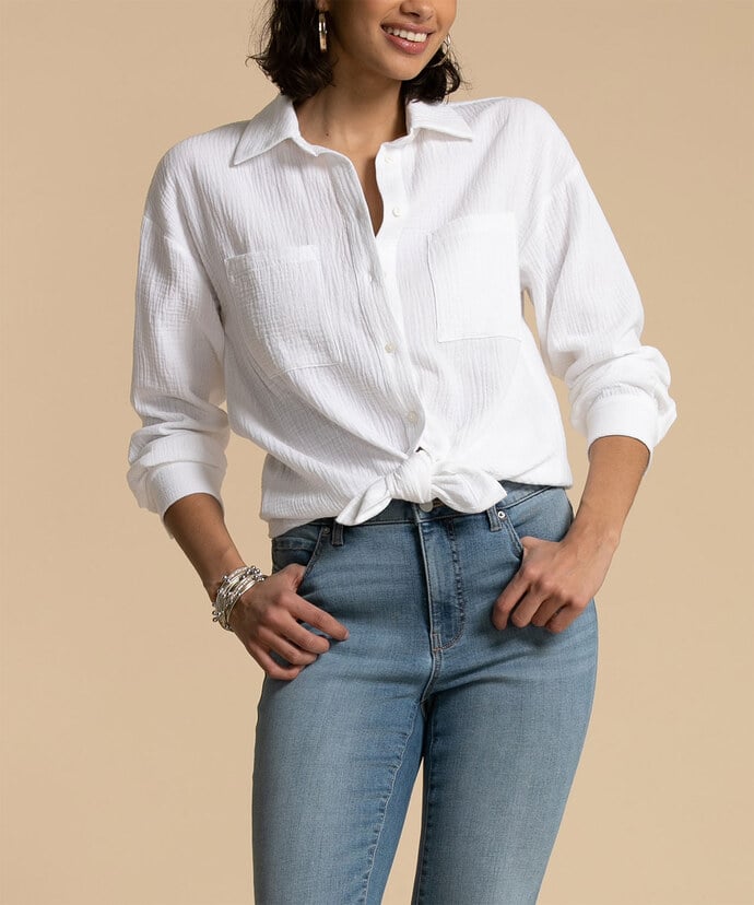 Collared Button Down Long Sleeve Shirt Image 4
