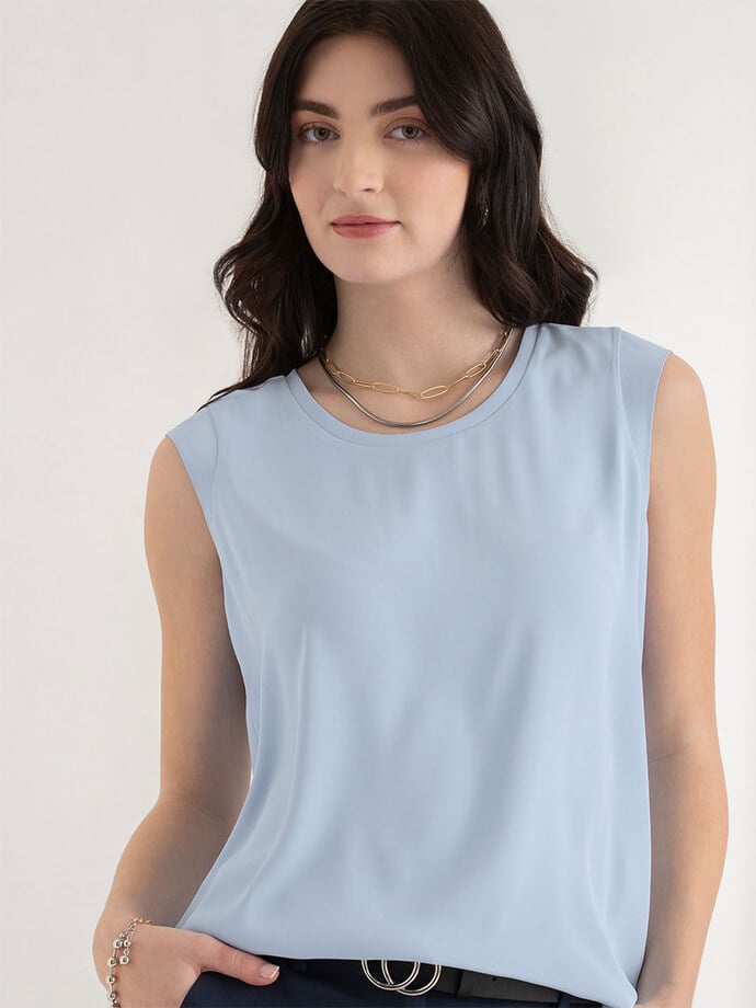 2-Layer Cap Sleeve Blouse Image 2