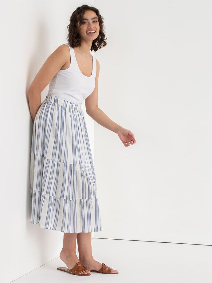 Tiered Stripe Skirt Image 1
