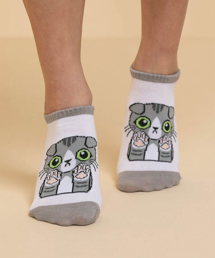 Cute Kitten Print Ankle Socks