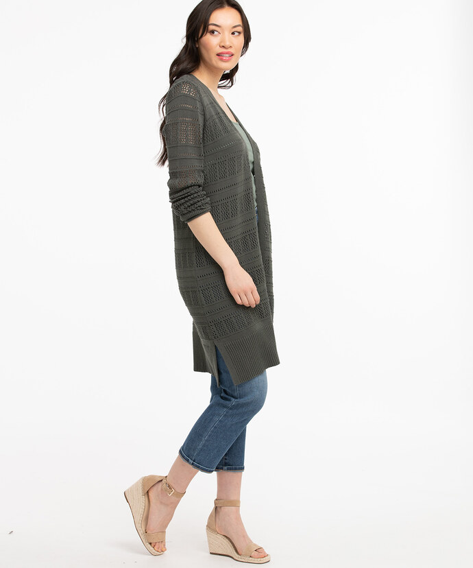 Pointelle Duster Cardigan Image 5