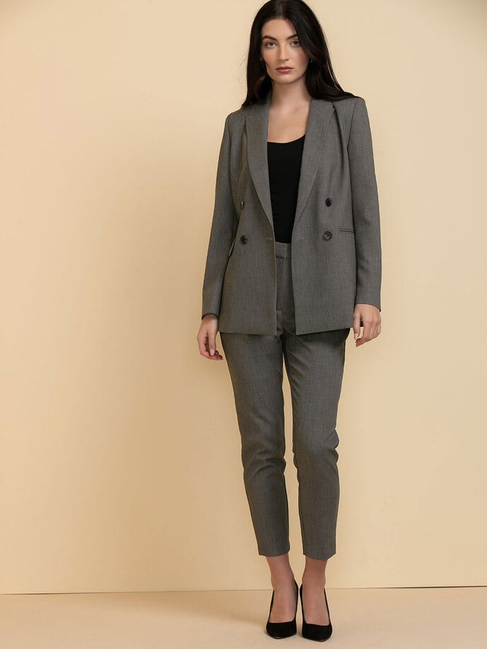 London Double Breasted Relaxed Blazer in Luxe Tailored Image 2