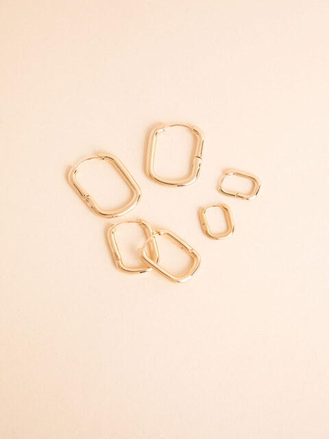 Trio Pack 14K Gold Squoval Earrings