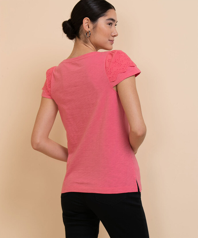 Tulip Sleeve Top with Eyelet Detail Image 3