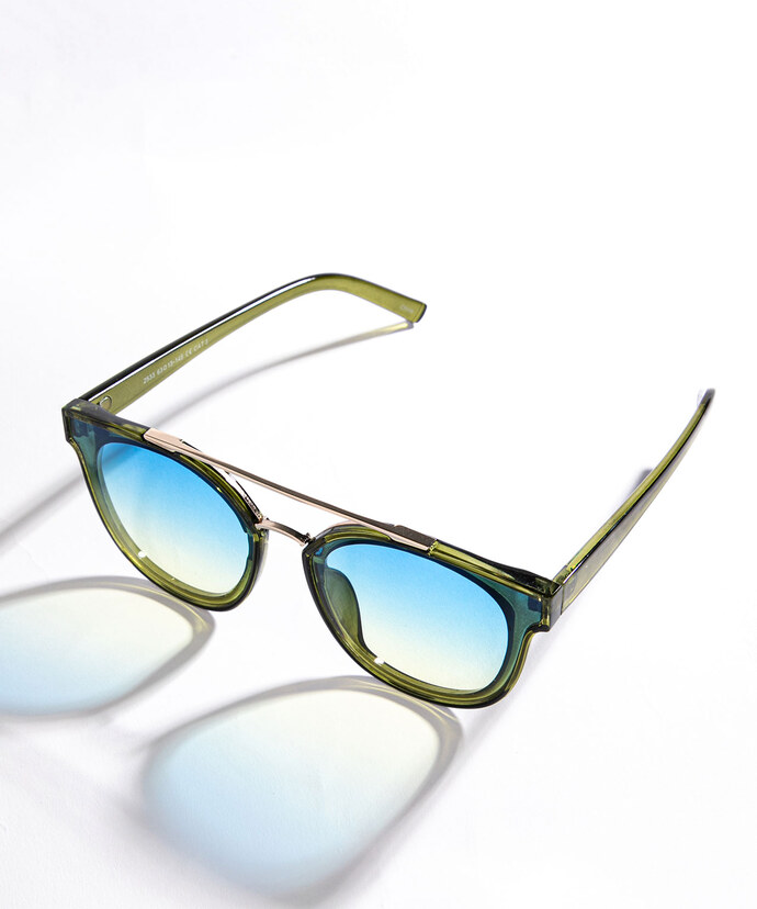 Blue/Green Ombre Sunglasses Image 3