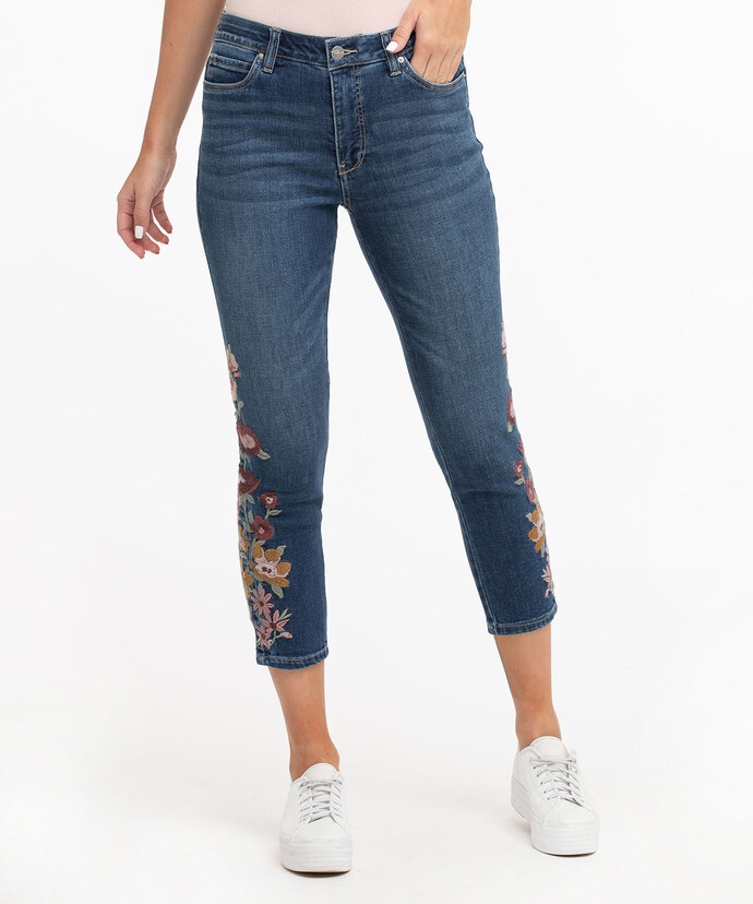 Embroidered Skinny Crop Jean Image 2