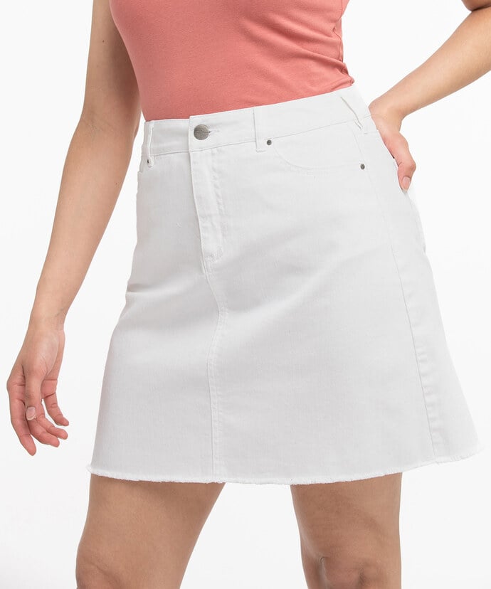 Frayed Hem Denim Skirt Image 3