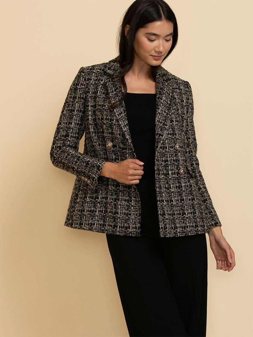 Boucle sale blazer black