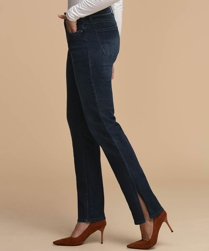 Stevie Straight Jeans with Split Hem  Image 4