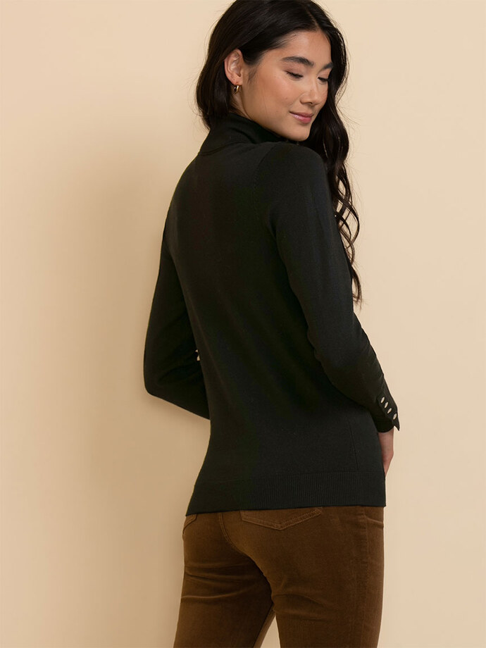 Turtleneck Sweater with Rivet Cuffs Image 6