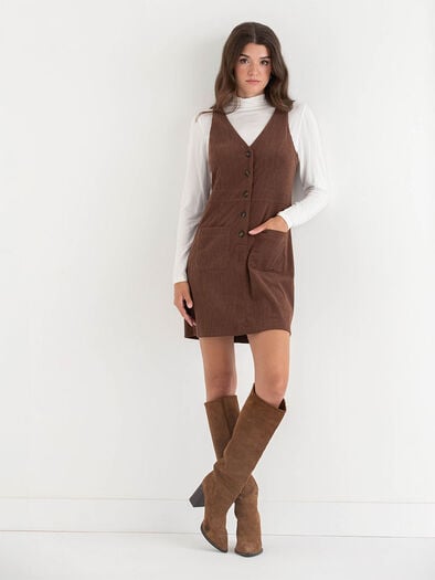 Corduroy Dress, Light Brown Corduroy Dress, Light Brown